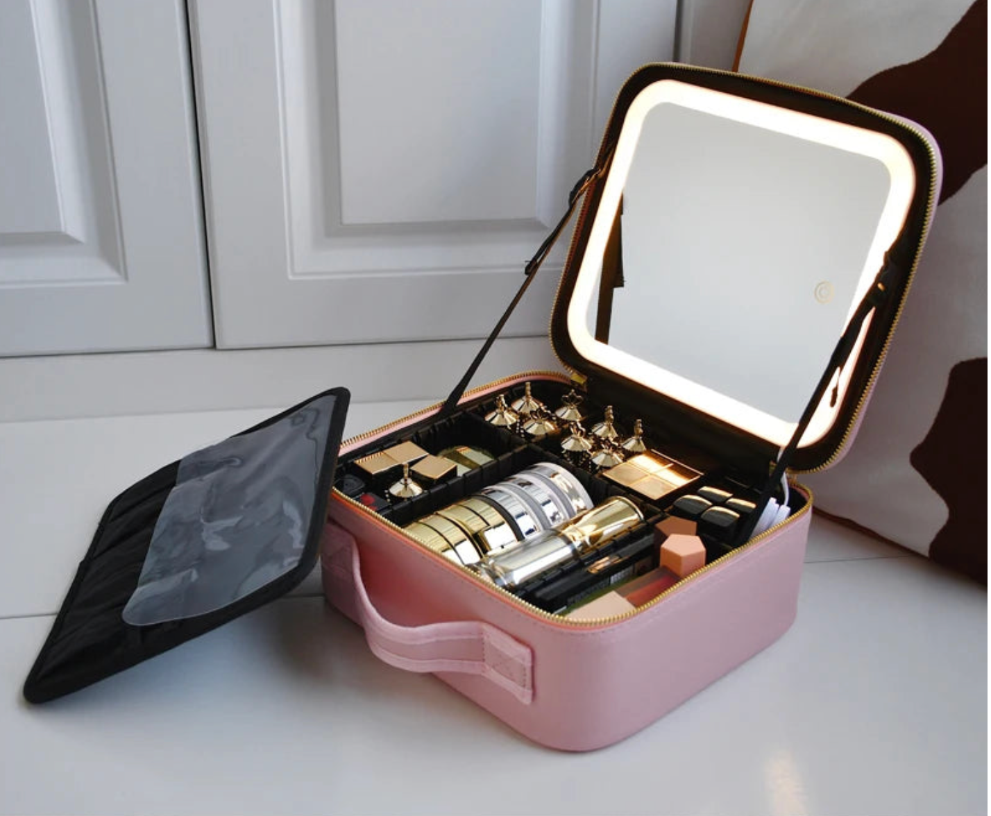 COSMETIQUERA CON ESPEJO LED